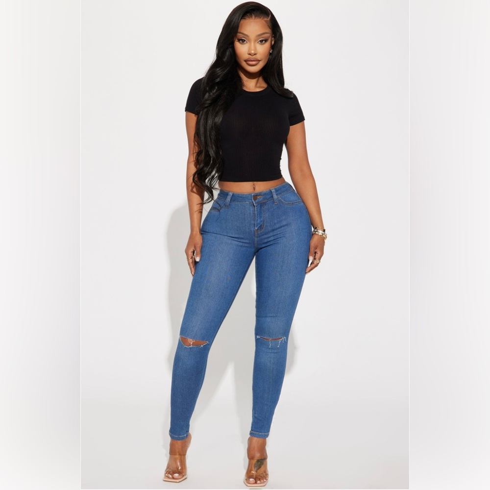 Stretchy Skinny High Rise Jeans